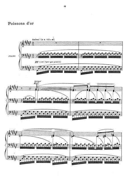 Debussy Poissons D Or Original Complete Version Sheet Music