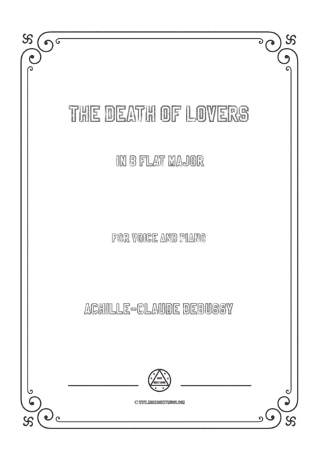 Free Sheet Music Debussy The Death Of Lovers In B Flat Major For Voice And Piano