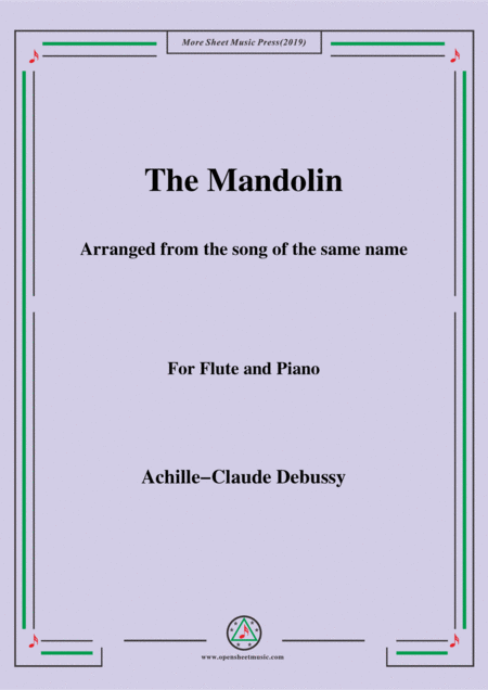 Free Sheet Music Debussy The Mandolin For Flute And Piano