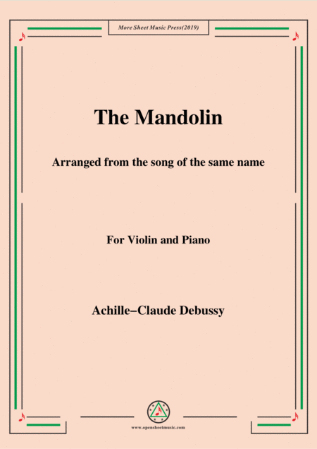 Free Sheet Music Debussy The Mandolin For Violin And Piano