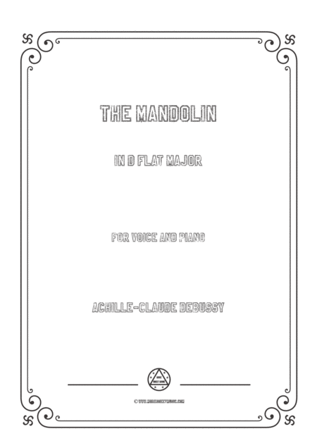 Free Sheet Music Debussy The Mandolin In D Flat Major For Voice And Piano