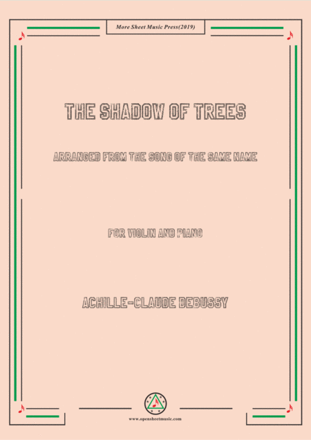 Debussy The Shadow Of Trees For Violin And Piano Sheet Music