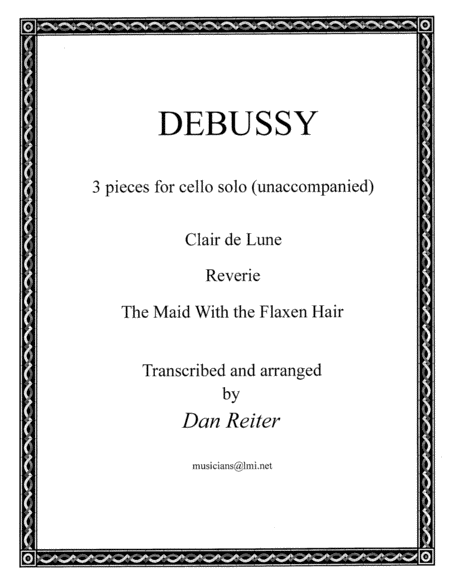 Free Sheet Music Debussy Three Pieces For Solo Cello
