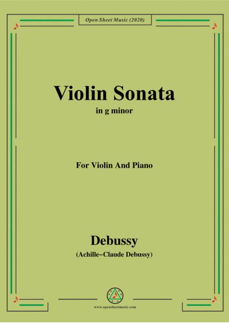 Debussy Violin Sonata In G Minor For Violin And Piano Sheet Music