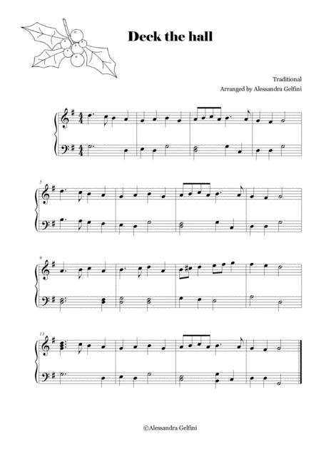 Free Sheet Music Deck The Hall Christmas Easy Piano Solo
