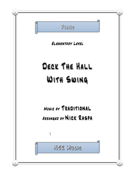 Deck The Hall With Swing Elementary Piano Sheet Music