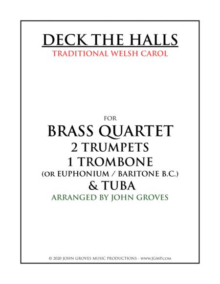 Deck The Halls 2 Trumpet Trombone Tuba Brass Quartet Sheet Music