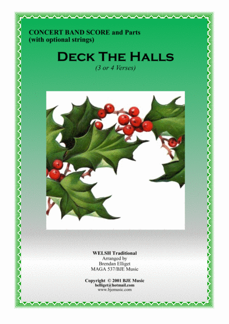 Deck The Halls Concert Band With Optional Strings Score And Parts Pdf Sheet Music