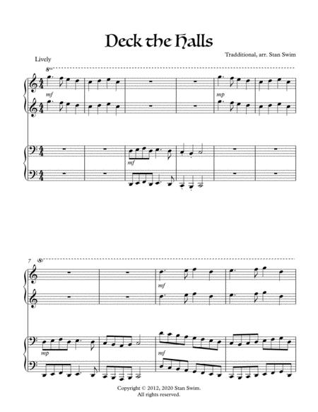 Deck The Halls Easy Piano Duet Sheet Music