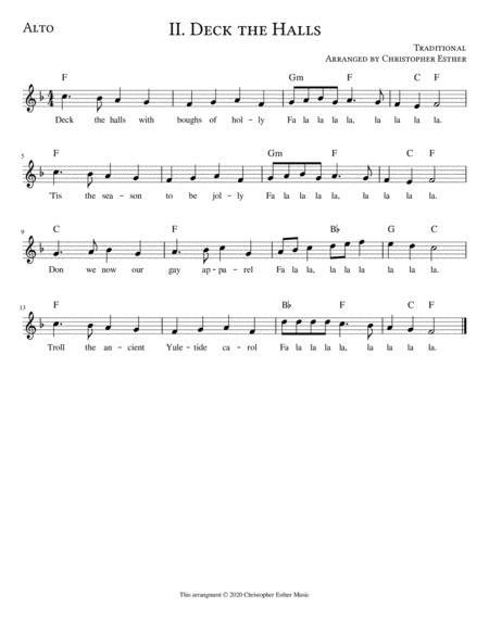 Free Sheet Music Deck The Halls For Alto Voice Lead Sheet