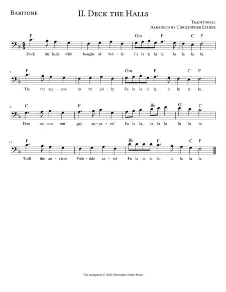Free Sheet Music Deck The Halls For Baritone Voice