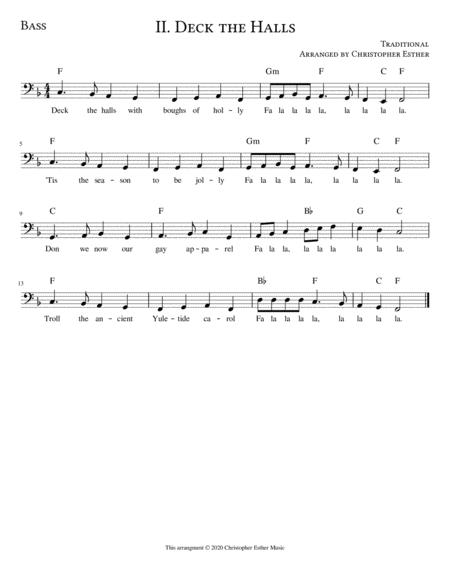 Free Sheet Music Deck The Halls For Bass Voice Lead Sheet