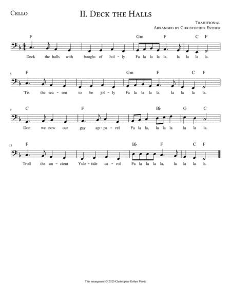 Free Sheet Music Deck The Halls For Cello