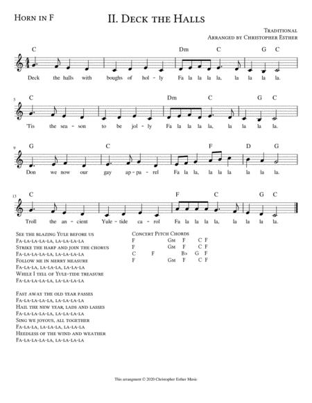 Free Sheet Music Deck The Halls For Horn In F