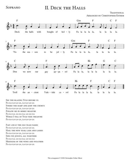 Free Sheet Music Deck The Halls For Soprano Voice
