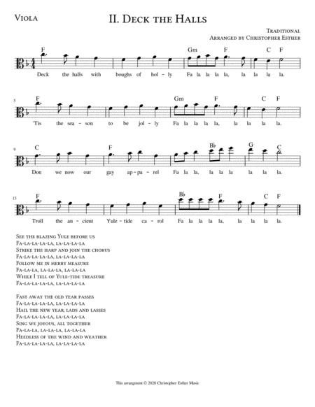 Free Sheet Music Deck The Halls For Viola