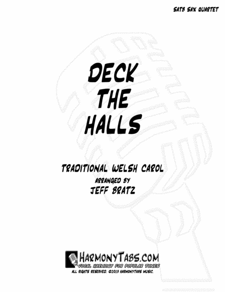 Deck The Halls Satb Sax Quartet Sheet Music