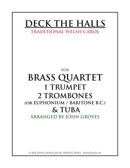 Free Sheet Music Deck The Halls Trumpet 2 Trombone Tuba Brass Quartet
