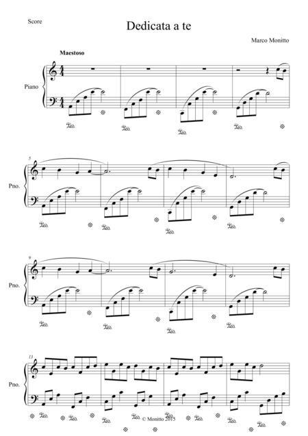 Dedicata A Te Sheet Music