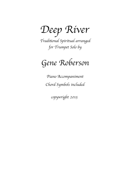 Deep River Bb Trumpet Solo With Piano Acc Sheet Music