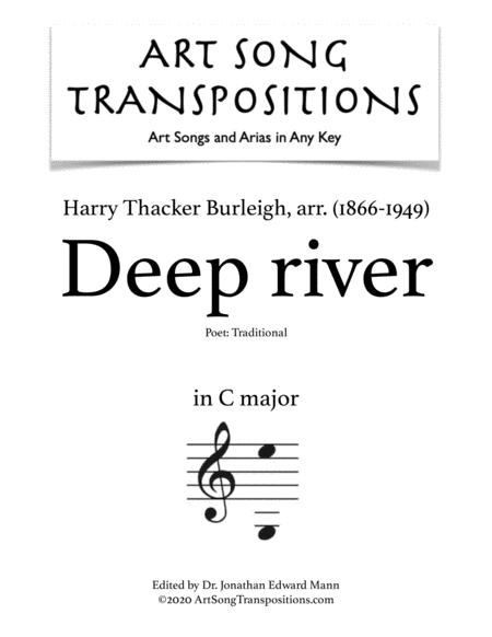 Free Sheet Music Deep River Transposed To C Major