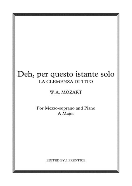 Deh Per Questo Istante Solo La Clemenza Di Tito A Major Sheet Music