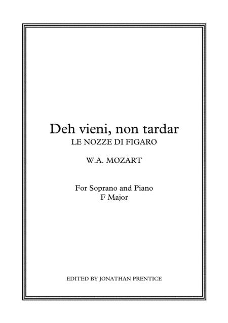 Free Sheet Music Deh Vieni Non Tardar Le Nozze Di Figaro F Major