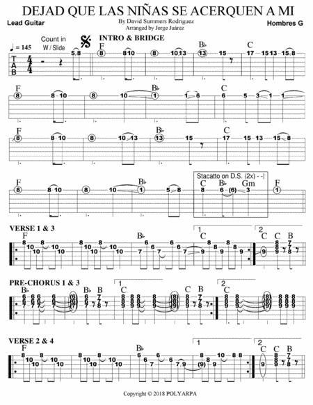 Free Sheet Music Dejad Que Las Ninas Se Acerquen A Mi Guitar Tab