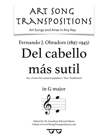 Free Sheet Music Del Cabello Ms Sutil G Major