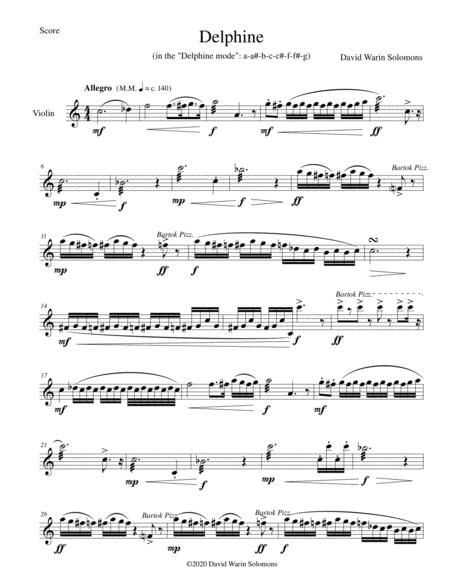 Free Sheet Music Delphine For Violin Solo