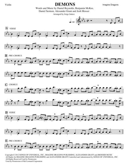 Demons Violin Sheet Music