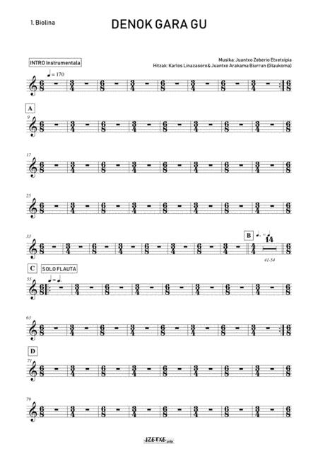 Denok Gara Gu Parts Sheet Music