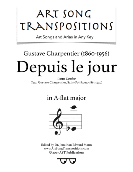 Free Sheet Music Depuis Le Jour A Flat Major