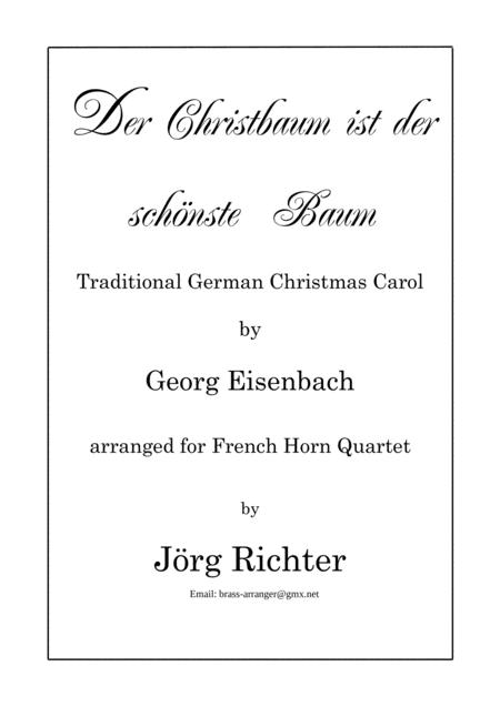 Free Sheet Music Der Christbaum Ist Der Schnste Baum Fr Horn Quartett