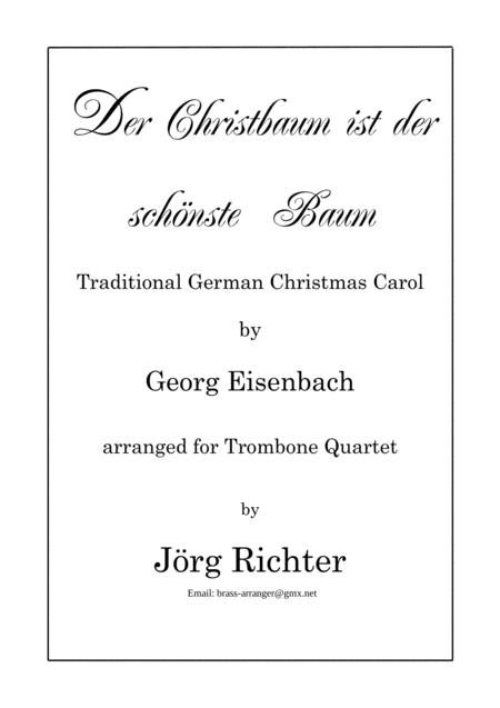 Free Sheet Music Der Christbaum Ist Der Schnste Baum Fr Posaunenquartett