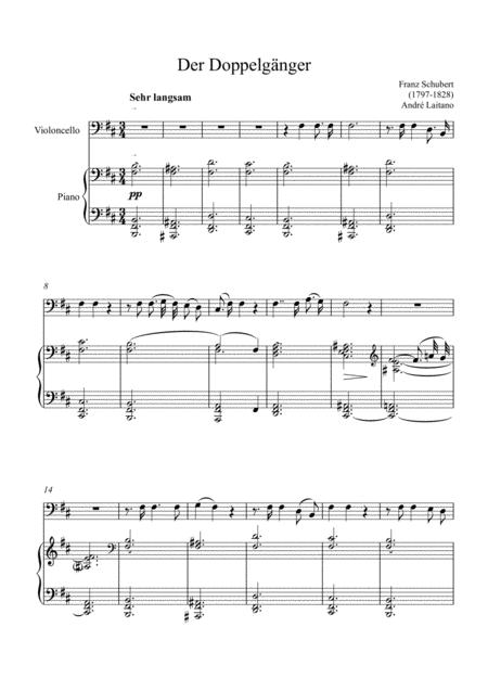 Der Doppelgnger Franz Schubert Violoncello Solo Sheet Music