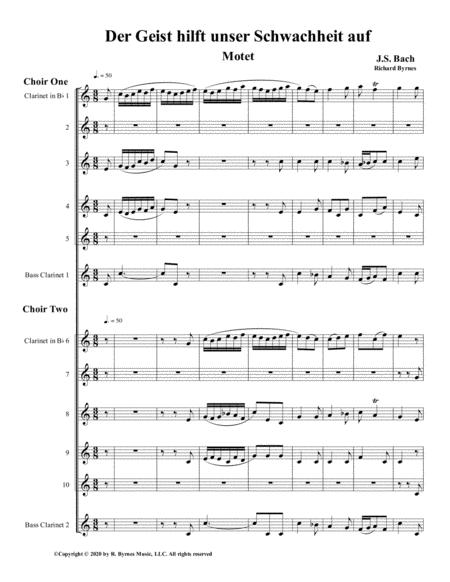 Der Geist Hilft Unser Schwachheit Auf By Js Bach For Double Clarinet Choir Sheet Music