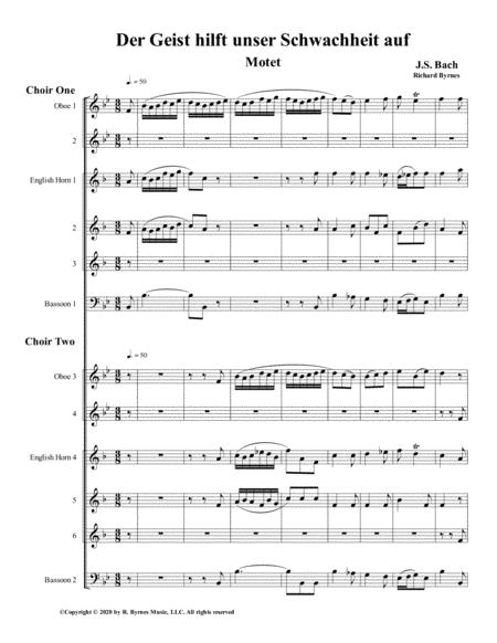 Der Geist Hilft Unser Schwachheit Auf By Js Bach For Double Double Reed Choir Sheet Music