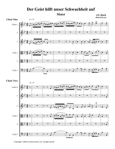 Der Geist Hilft Unser Schwachheit Auf By Js Bach For Double String Orchestra Sheet Music