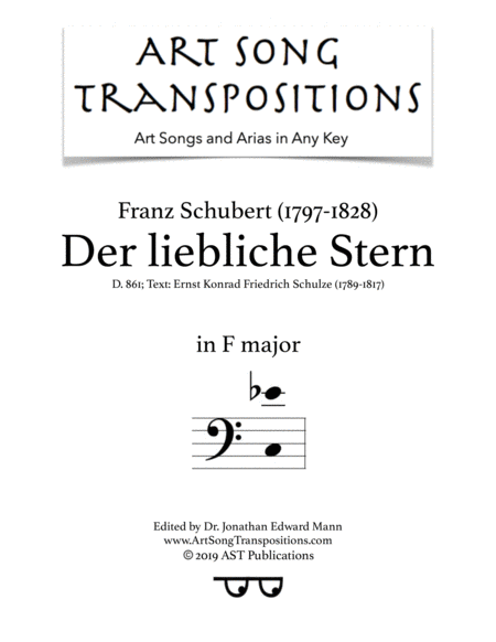 Der Liebliche Stern D 861 F Major Bass Clef Sheet Music