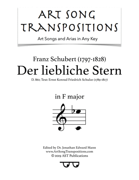 Free Sheet Music Der Liebliche Stern D 861 F Major