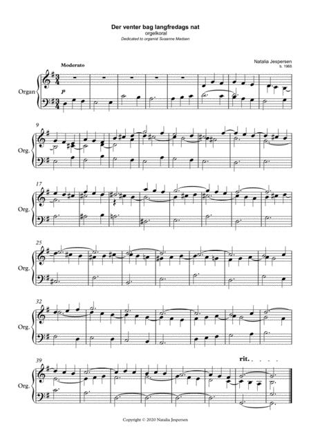 Free Sheet Music Der Venter Bag Langfredags Nat