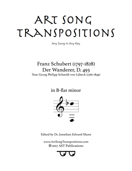 Der Wanderer D 493 B Flat Minor Sheet Music