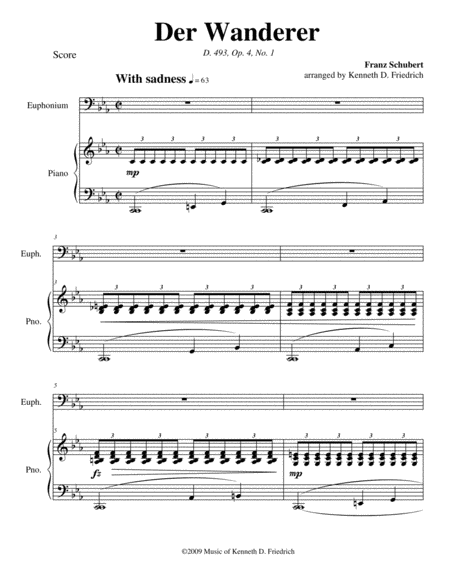 Der Wanderer Sheet Music