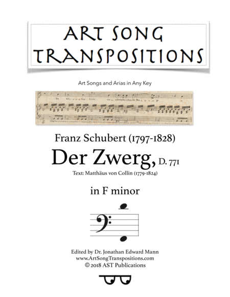 Free Sheet Music Der Zwerg D 771 F Minor Bass Clef