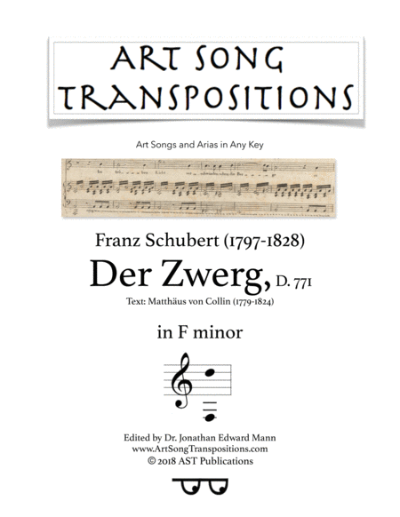 Der Zwerg D 771 F Minor Sheet Music