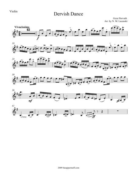 Free Sheet Music Dervish Dance