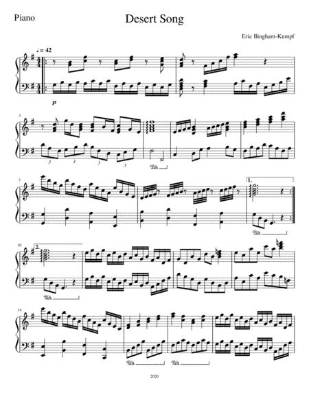 Free Sheet Music Desert Song