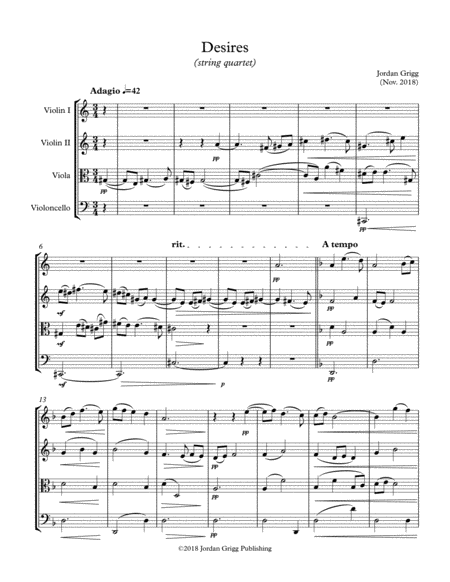 Desires String Quartet Sheet Music