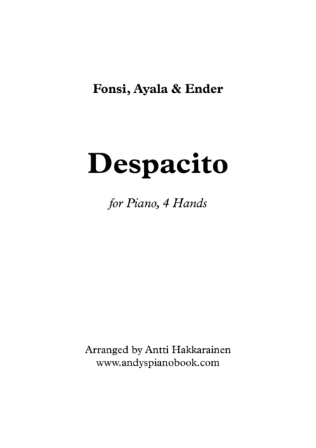 Despacito Piano 4 Hands Sheet Music